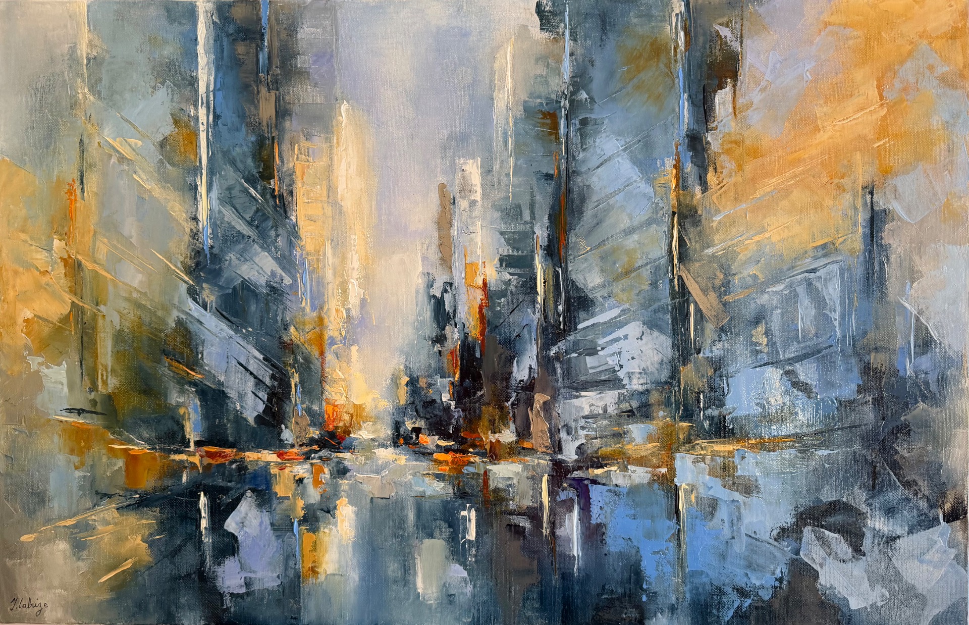 Reflet sur la ville 100x63